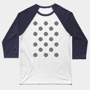 Zen Dot Pattern ICHIMATSU black Baseball T-Shirt